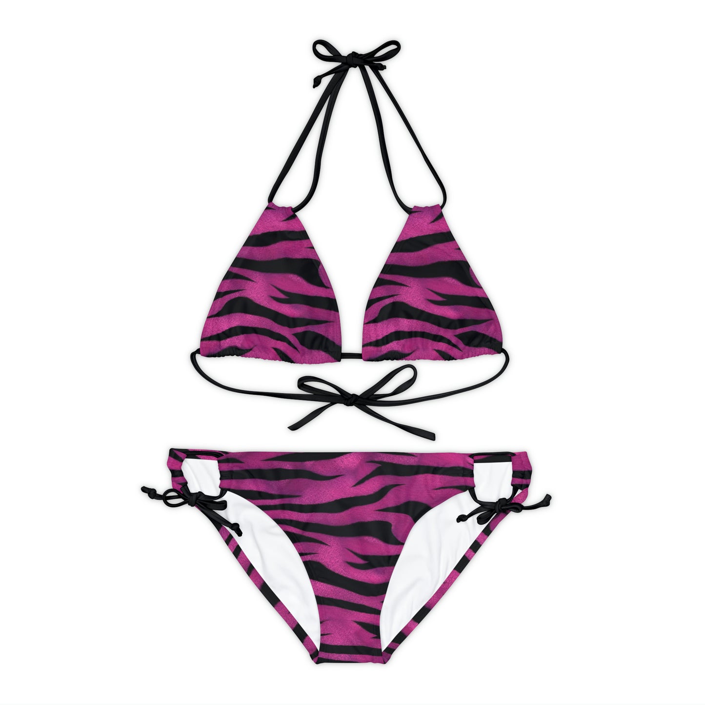 Strappy Bikini Set (AOP) Animal Print in Purple