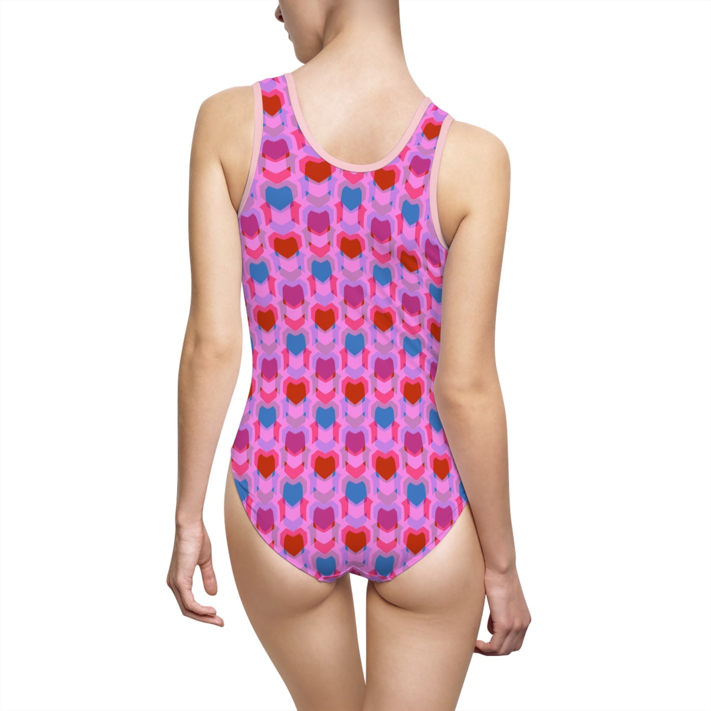 Women's Classic One-Piece Swimsuit (AOP) Heart Print