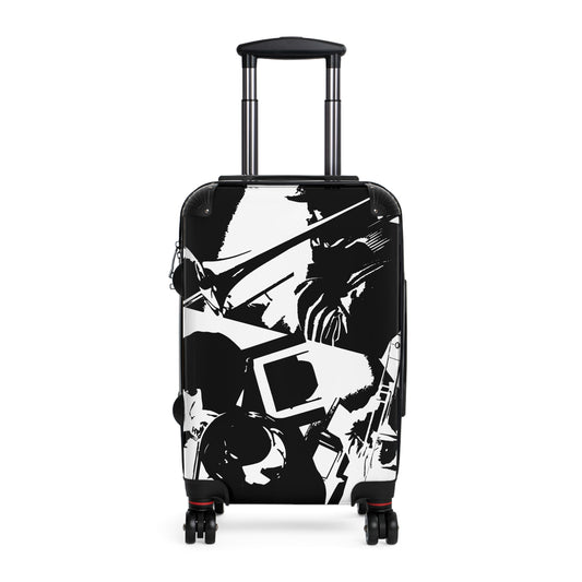 Suitcase Trombone Print Black & White