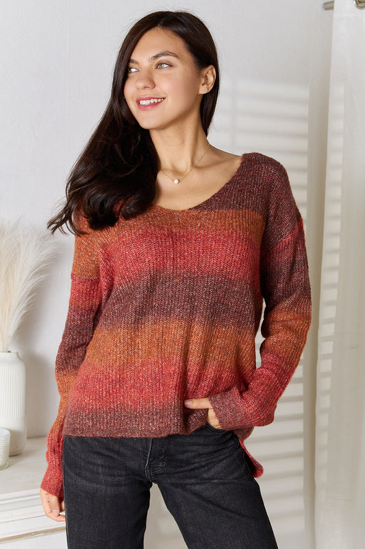 Angel Wings Gradient V-Neck Sweater