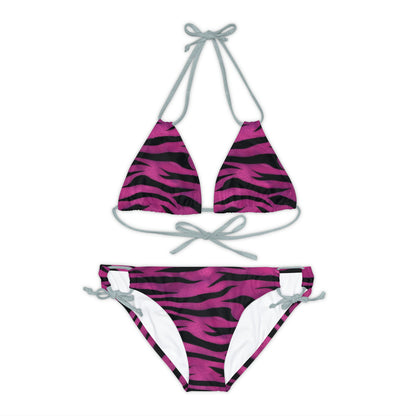 Strappy Bikini Set (AOP) Animal Print in Purple