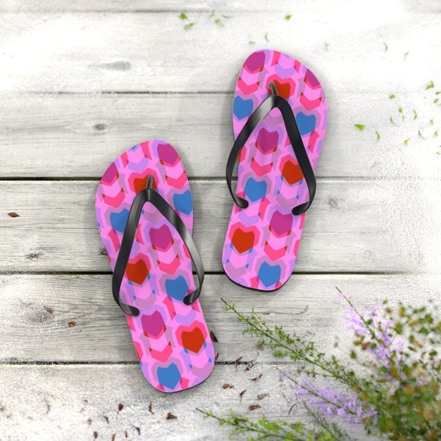 Flip Flops Heart Print