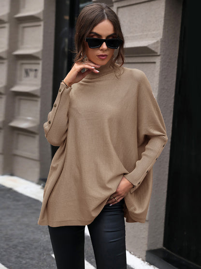 Perfee Turtleneck Raglan Sleeve Sweater