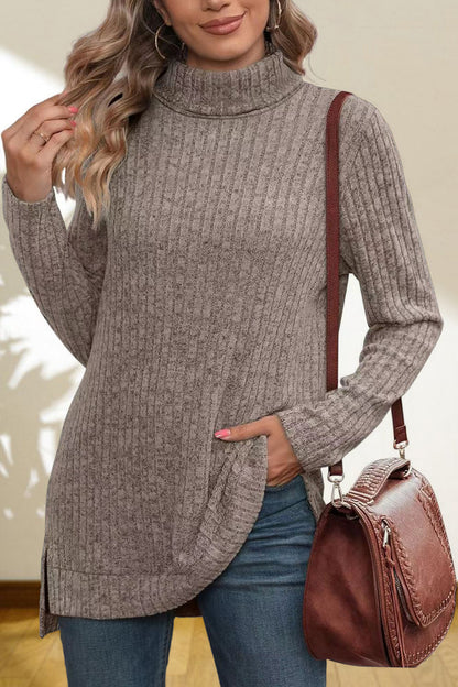 Turtleneck High Low Top