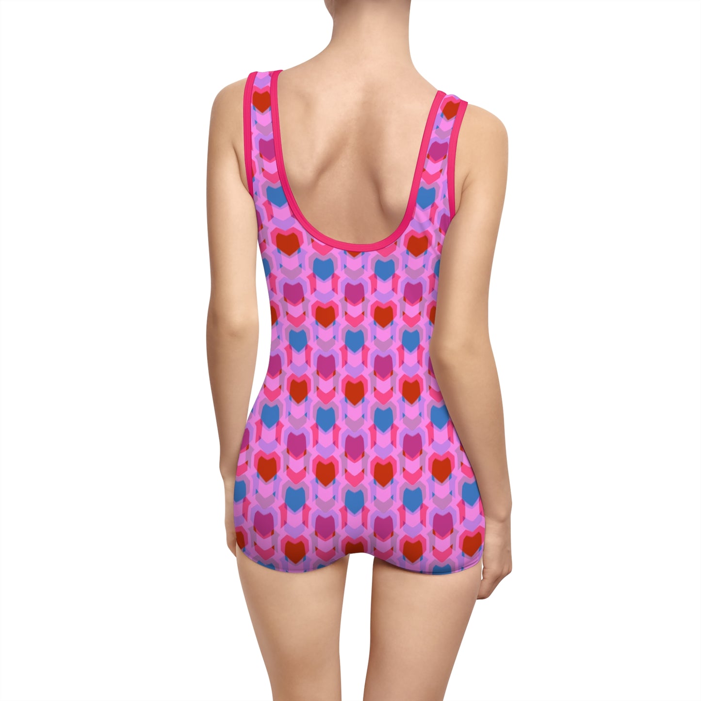 Women's Vintage Swimsuit (AOP) Heart Print