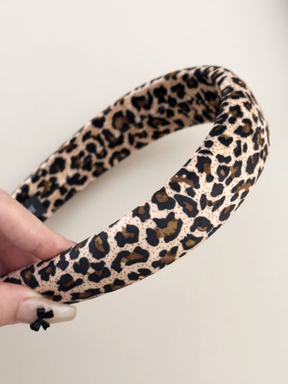 Leopard Polyester Wide Headband