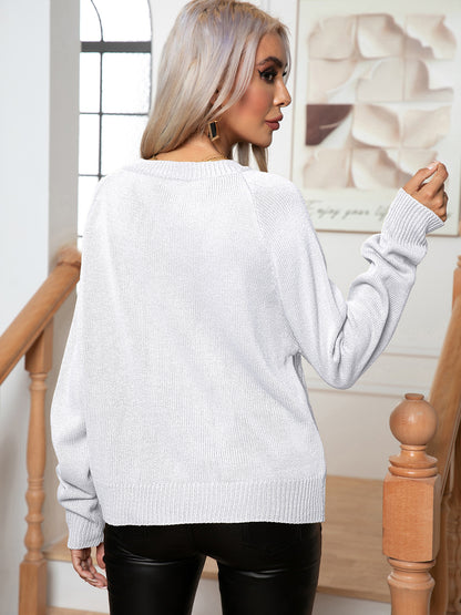 Cable-Knit Long Sleeve Sweater