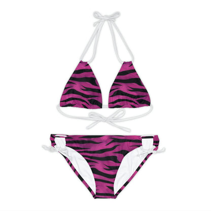 Strappy Bikini Set (AOP) Animal Print in Purple