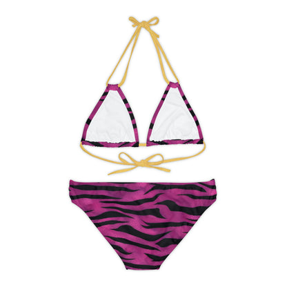 Strappy Bikini Set (AOP) Animal Print in Purple