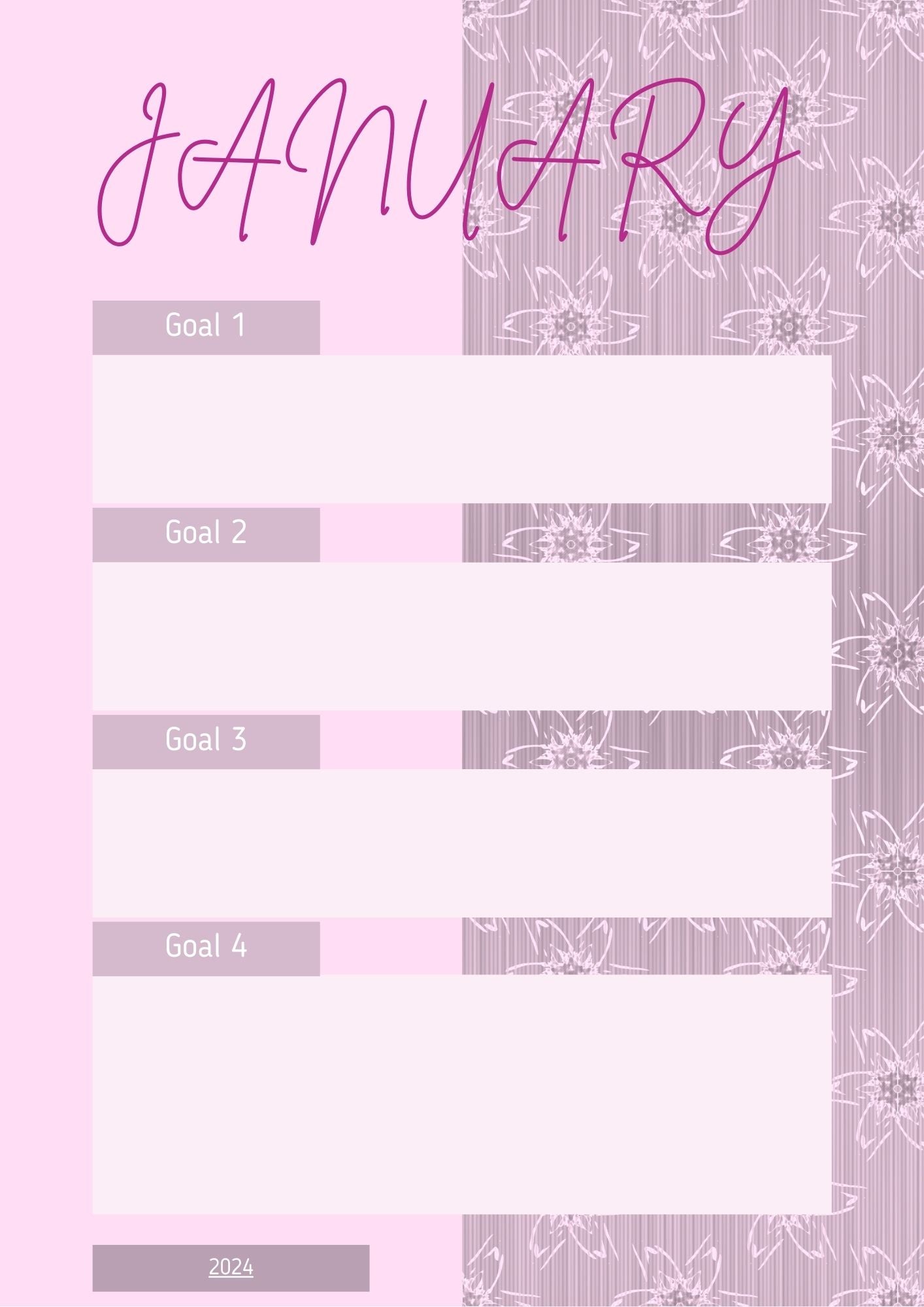 Digital Weekly Planner Floral Print 2024 & 2025