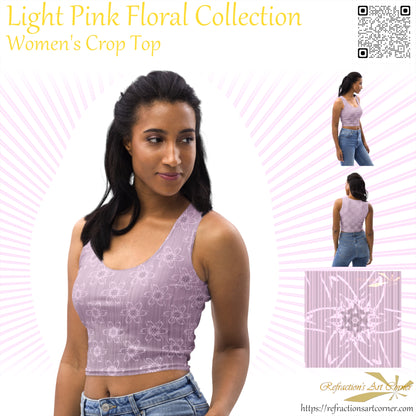 Women's Light Pink Floral Crop Top