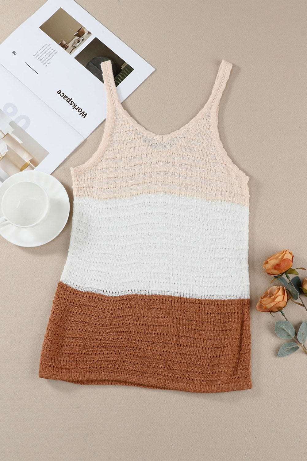 Color Block Round Neck Tank