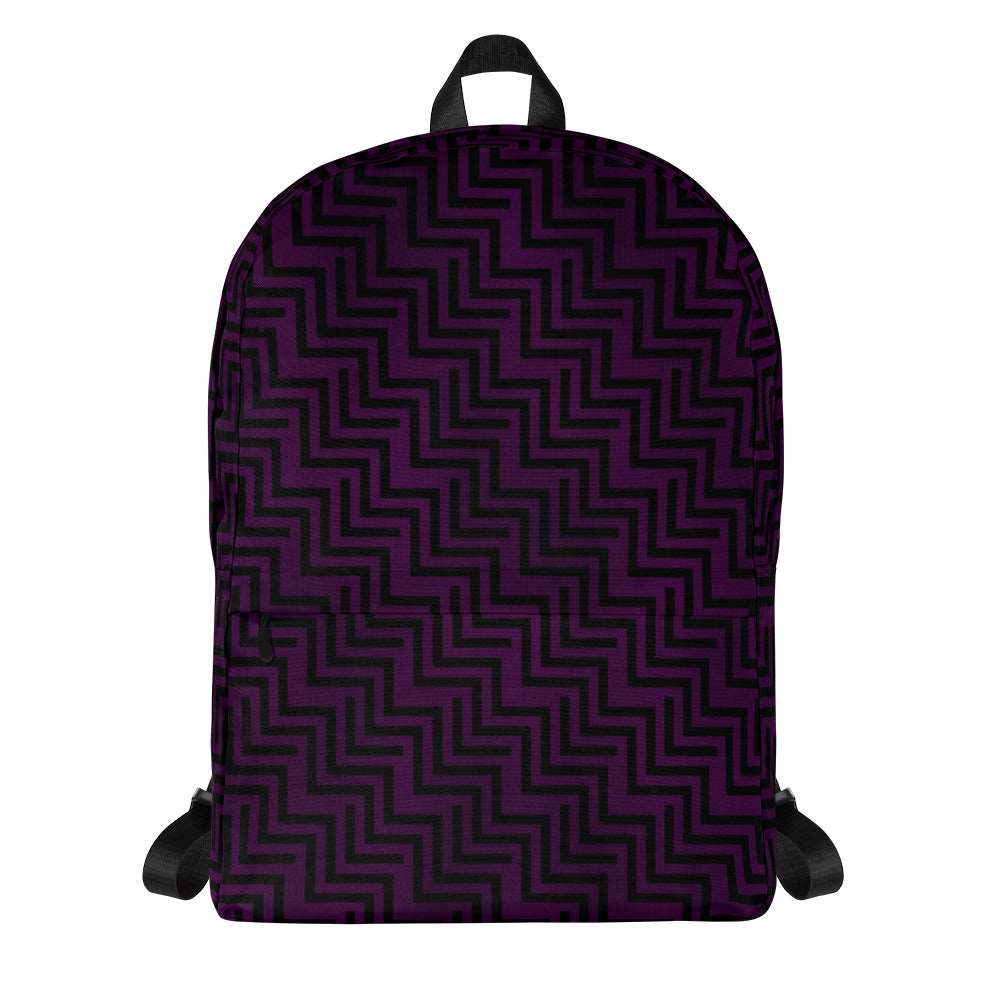 Backpack Purple & Black Zig Zag Print