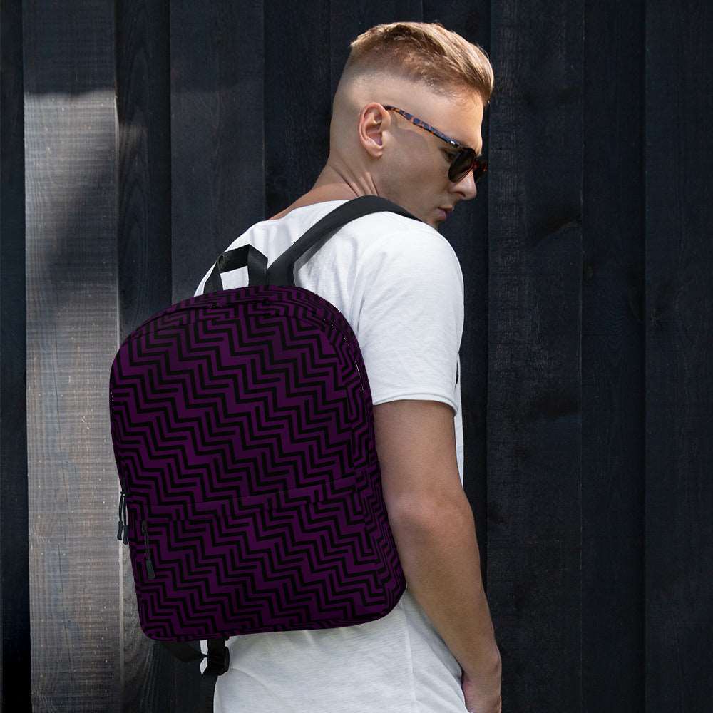 Backpack Purple & Black Zig Zag Print