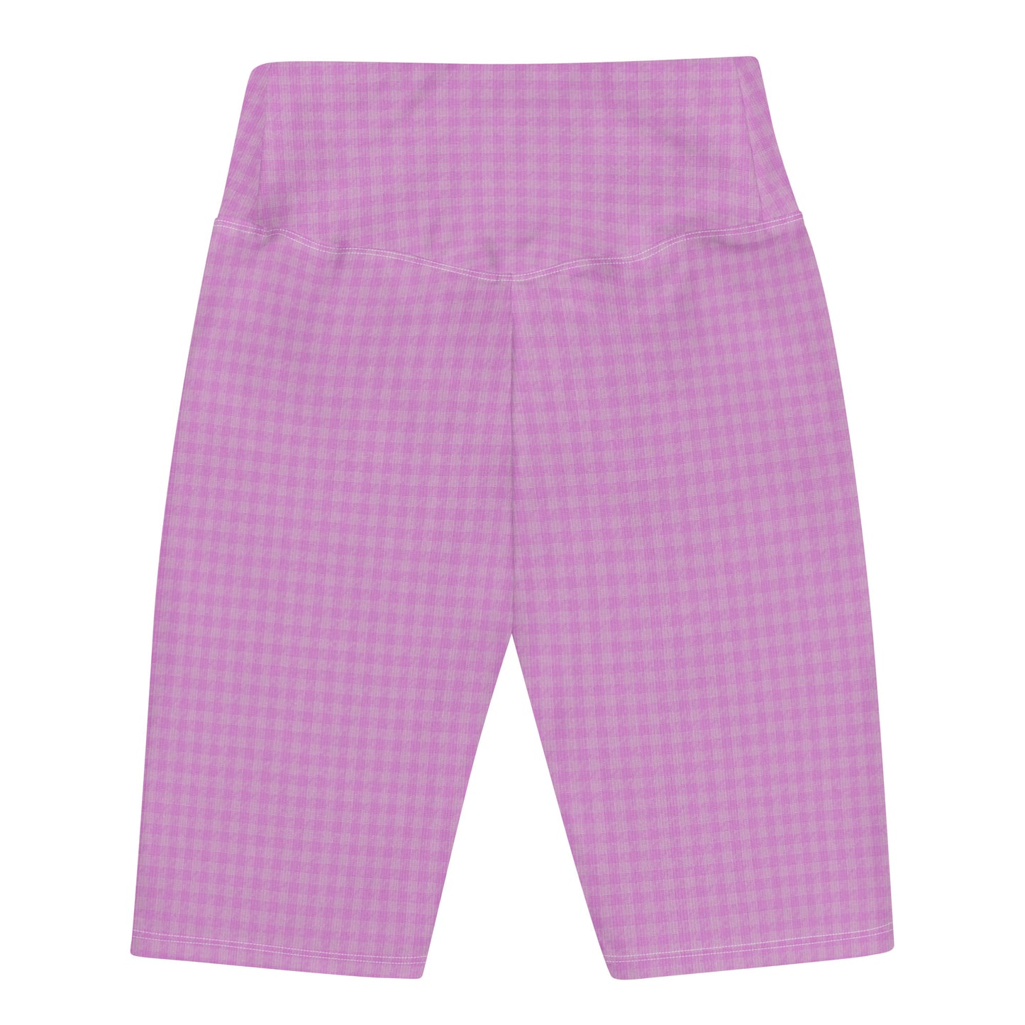 Women's Biker Shorts Pink Houndstooth-Gingham Mix