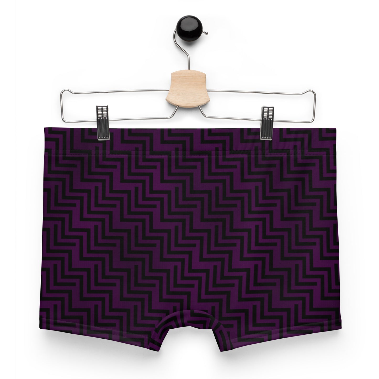 Men's Boxer Briefs Purple & Black Zig Zag Print