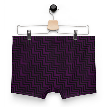 Men's Boxer Briefs Purple & Black Zig Zag Print