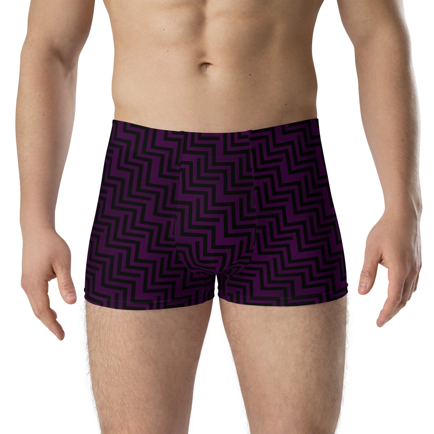 Men's Boxer Briefs Purple & Black Zig Zag Print