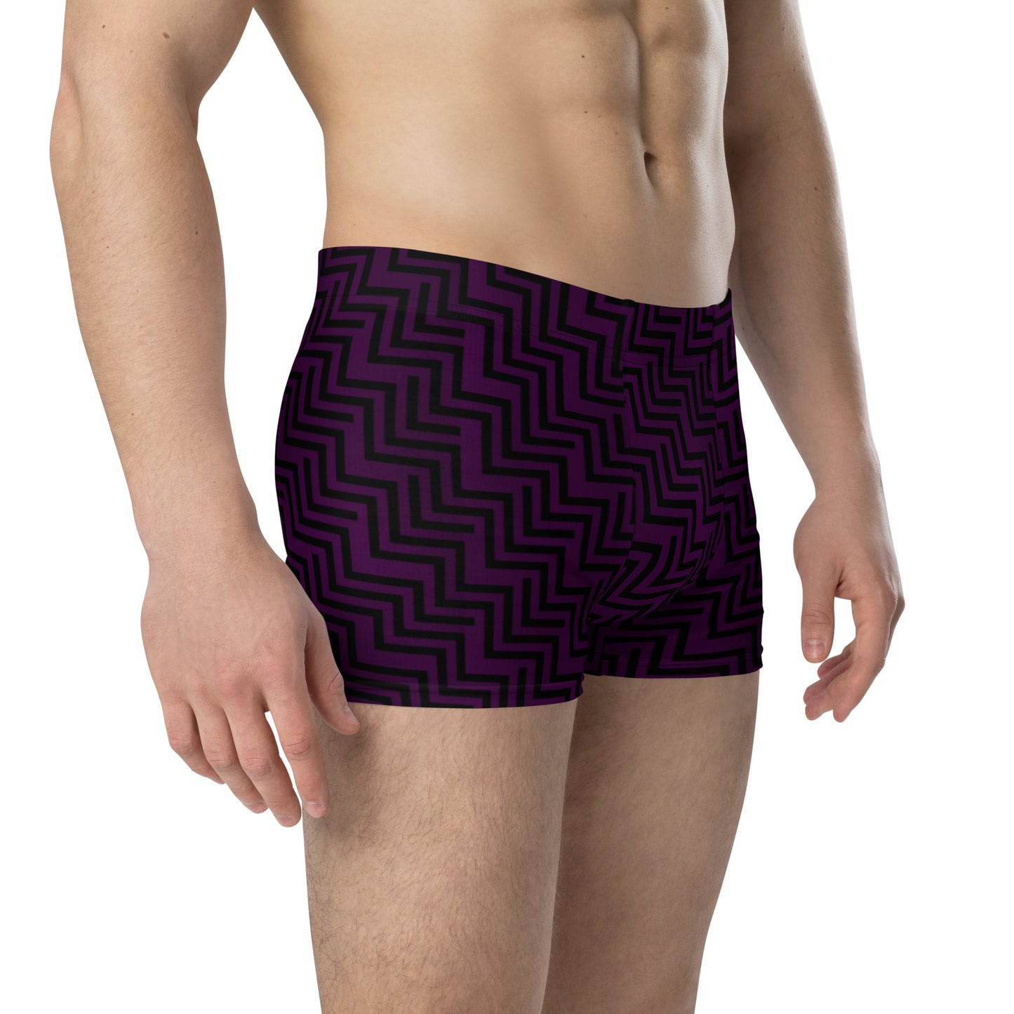 Men's Boxer Briefs Purple & Black Zig Zag Print