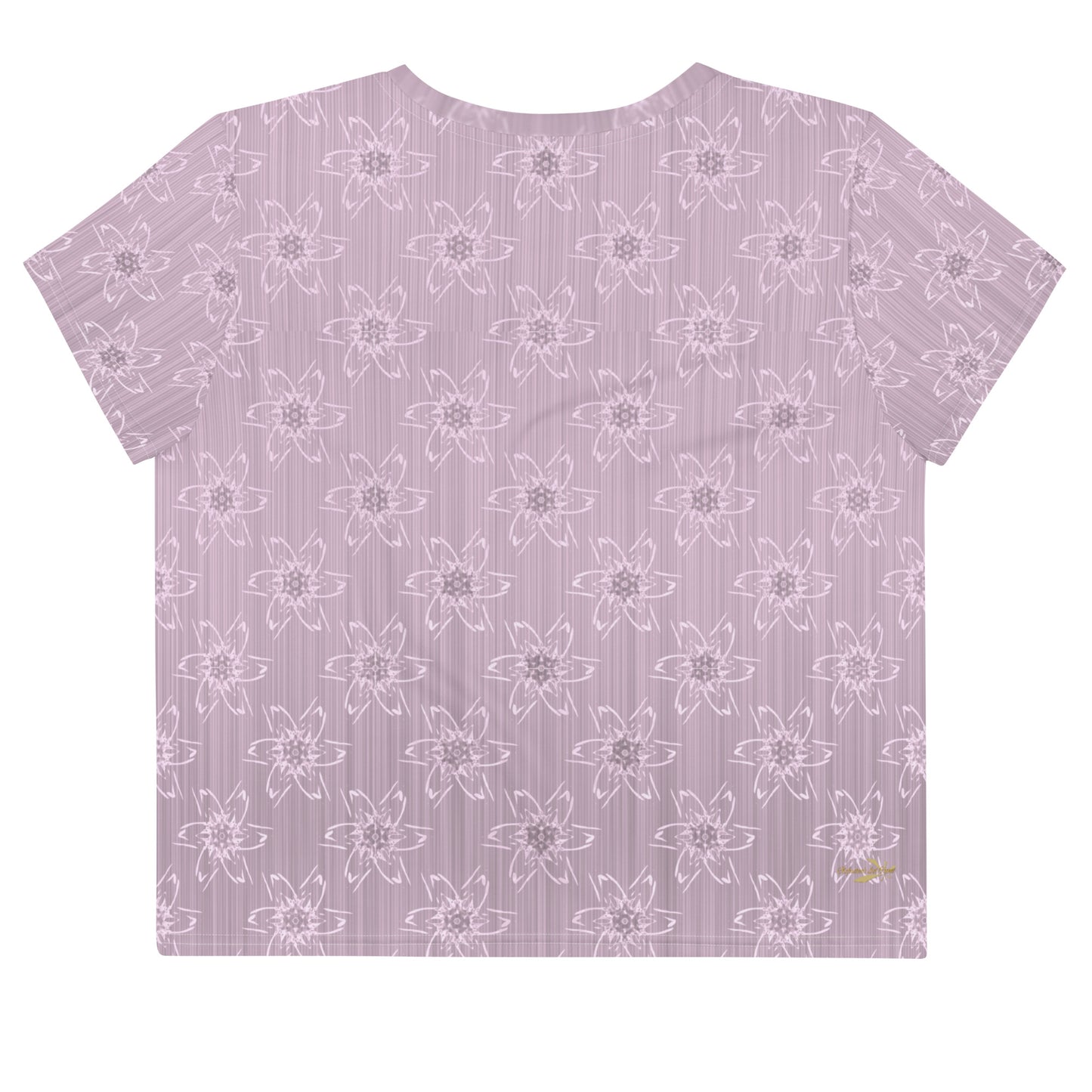 Women's Light Pink Floral Crop Tee