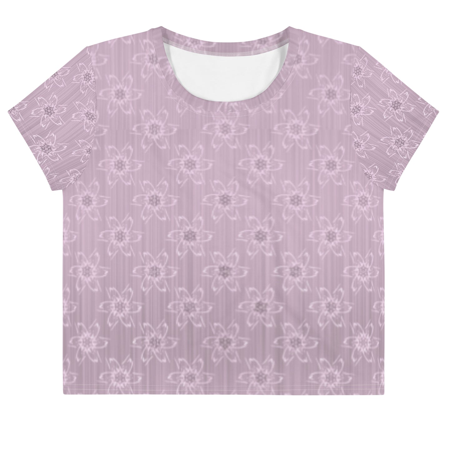 Women's Light Pink Floral Crop Tee