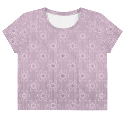 Women's Light Pink Floral Crop Tee