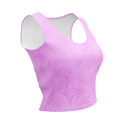 Women's Crop Top Pink Tie-Dye