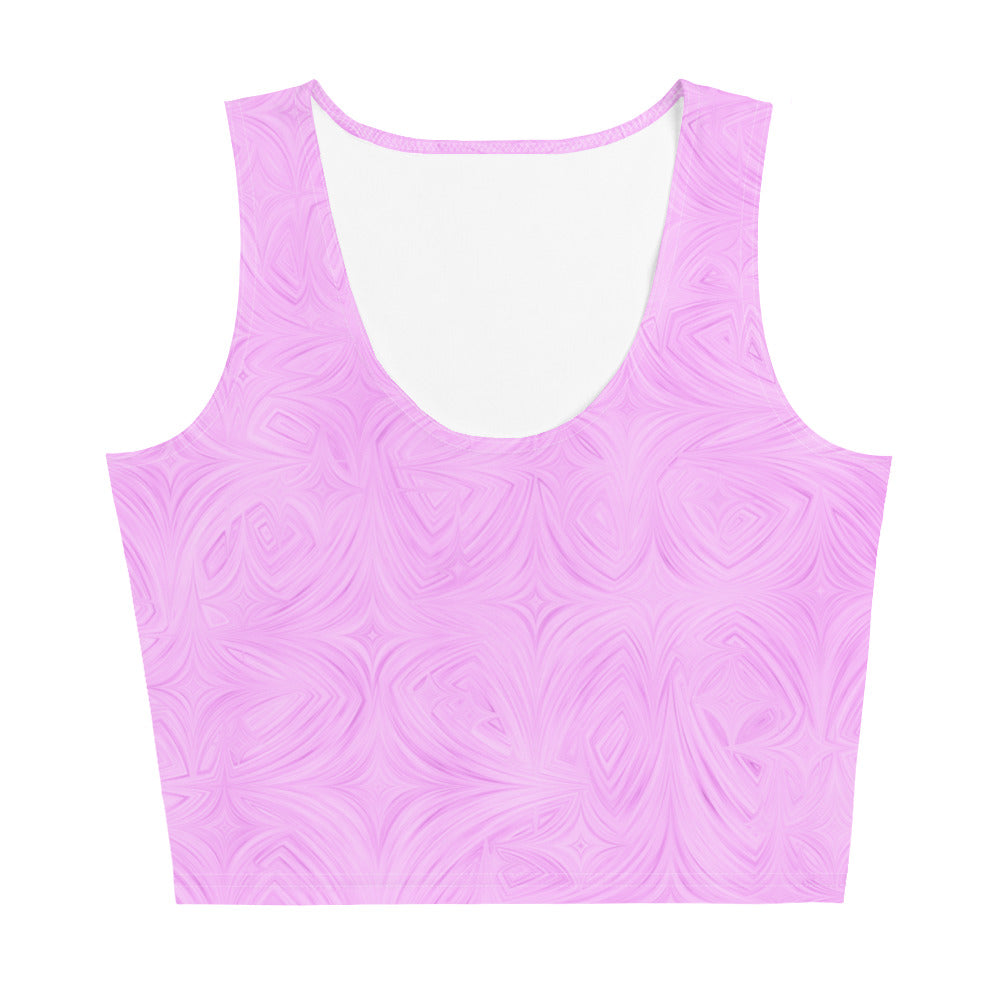 Women's Crop Top Pink Tie-Dye