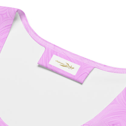 Women's Crop Top Pink Tie-Dye