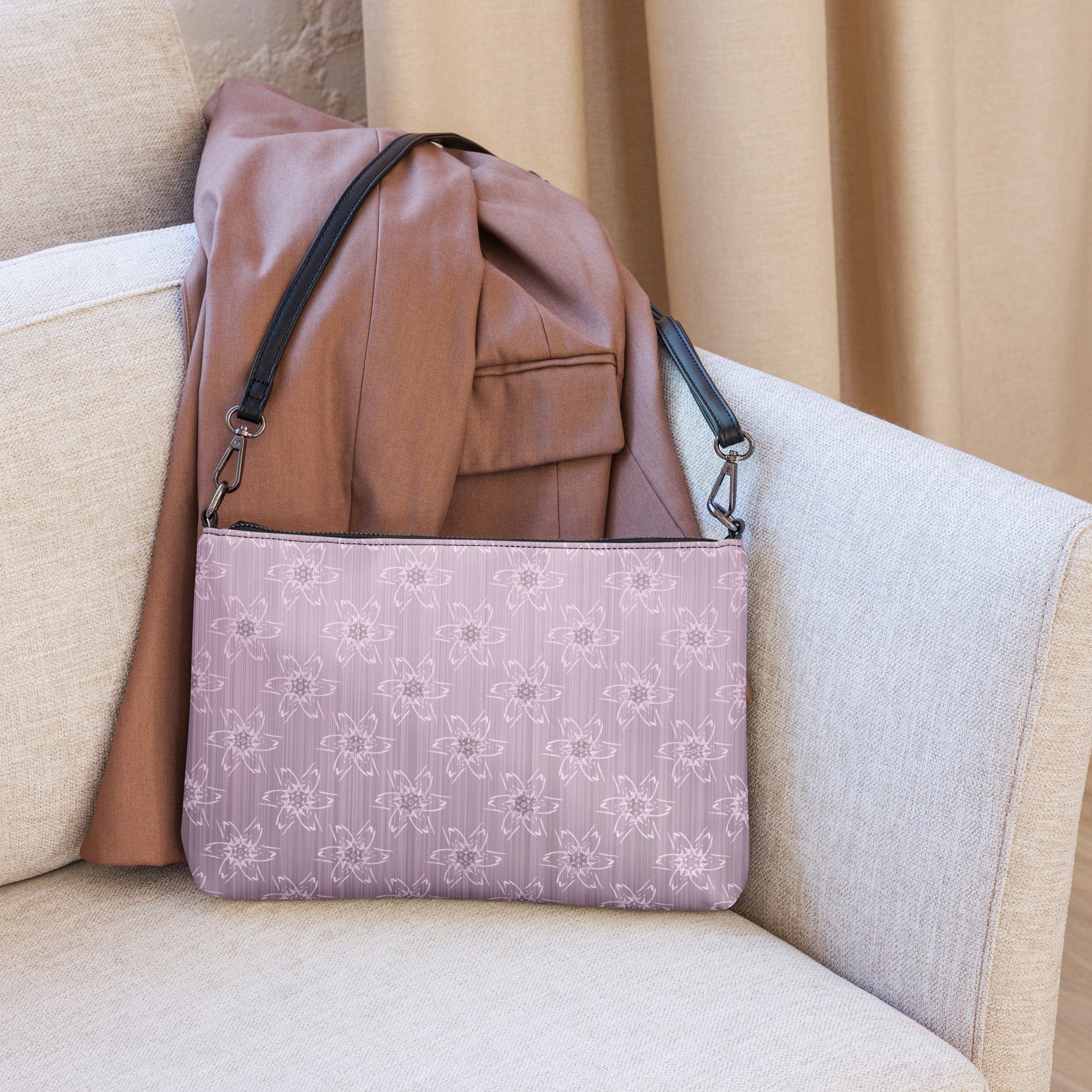 Women's Light Pink Floral Crossbody Bag – Refraction's Art Corner
