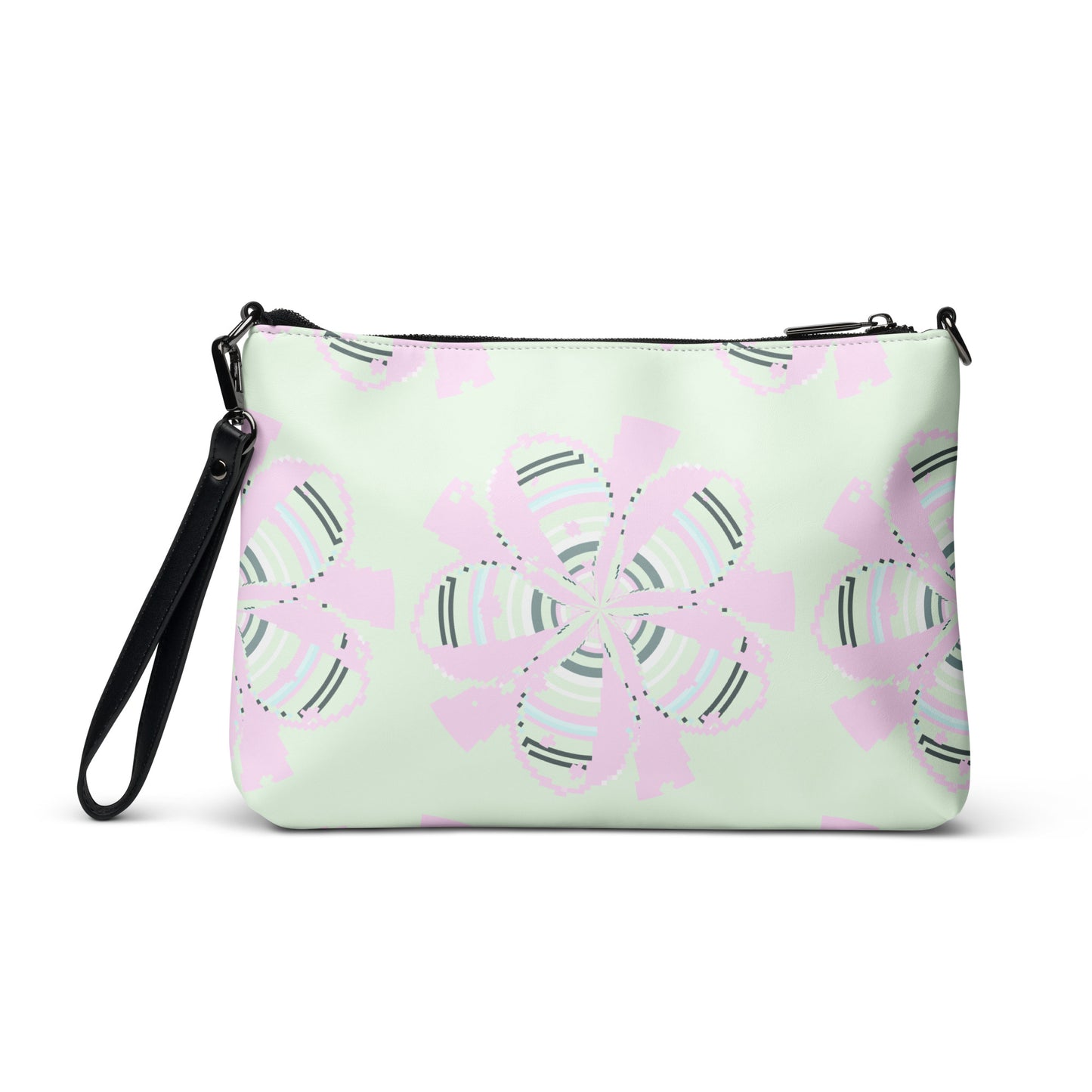 Green Crossbody Bag Floral Art