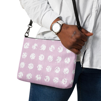 Women's White Polka Dot Pink Crossbody Bag