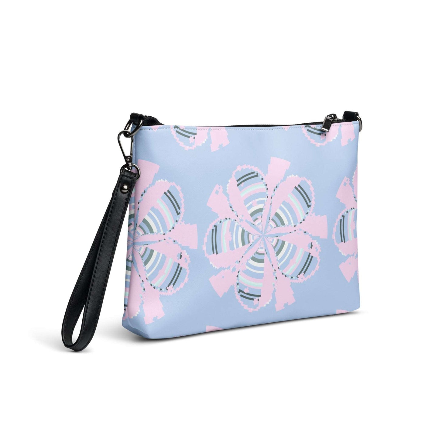 Blue Crossbody Bag Floral Art