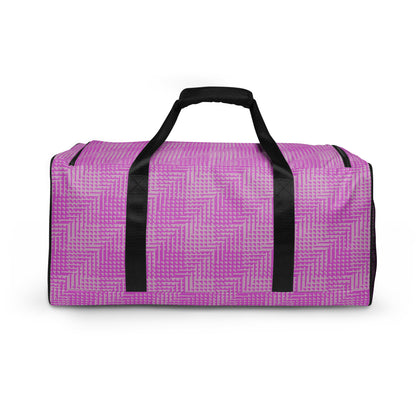 Duffle Bag Pink Houndstooth-Gingham Mix Large-Print