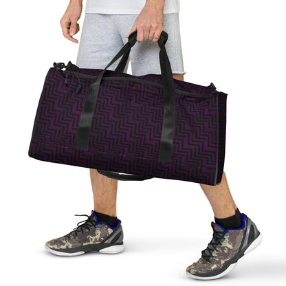 Duffle Bag Purple & Black Zig Zag Print