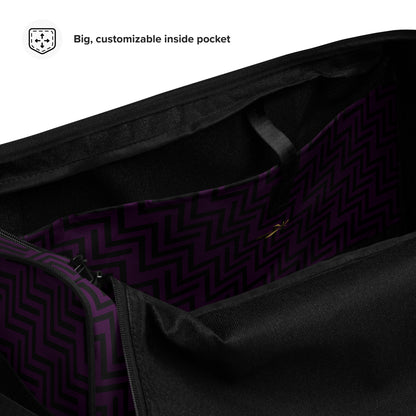 Duffle Bag Purple & Black Zig Zag Print