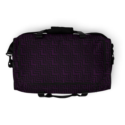 Duffle Bag Purple & Black Zig Zag Print