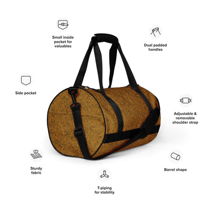 Gold Trace Pattern Gym Bag