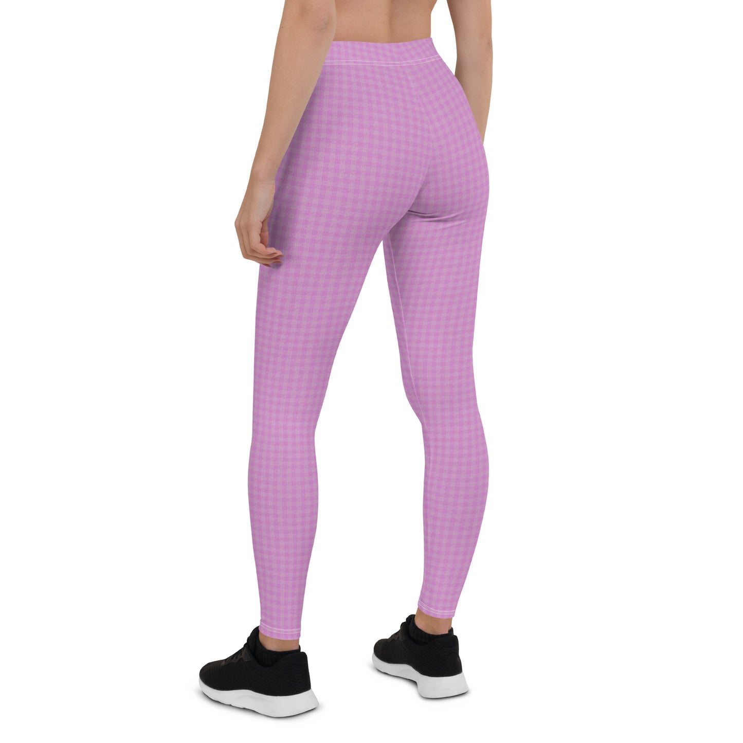 Women's Leggings Pink Houndstooth-Gingham Mix