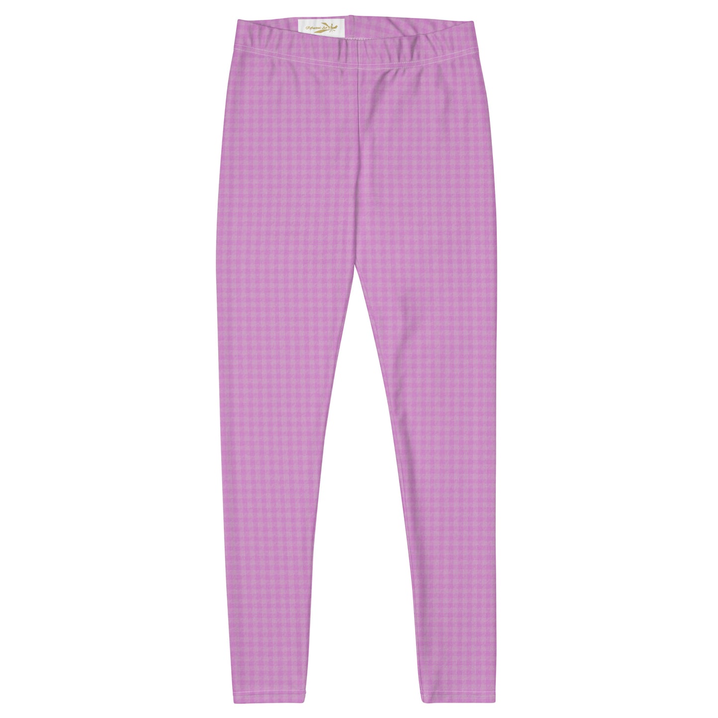 Women's Leggings Pink Houndstooth-Gingham Mix