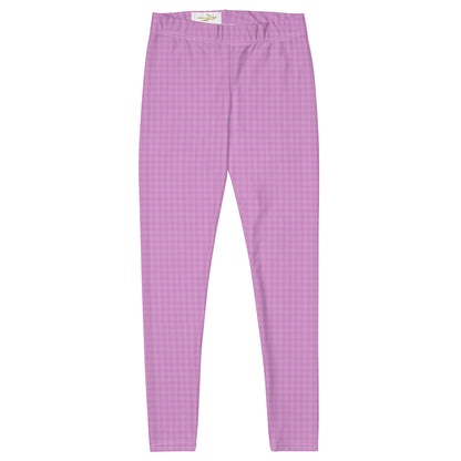 Women's Leggings Pink Houndstooth-Gingham Mix