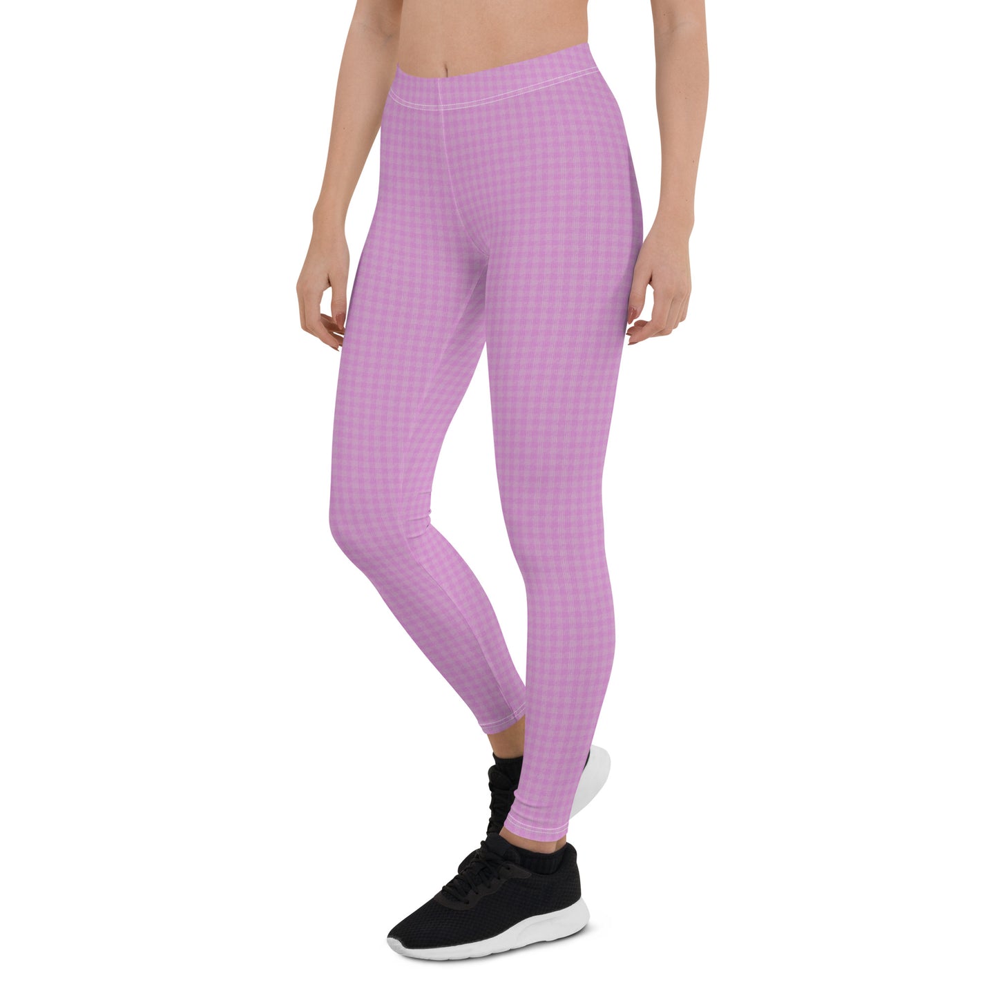 Women's Leggings Pink Houndstooth-Gingham Mix