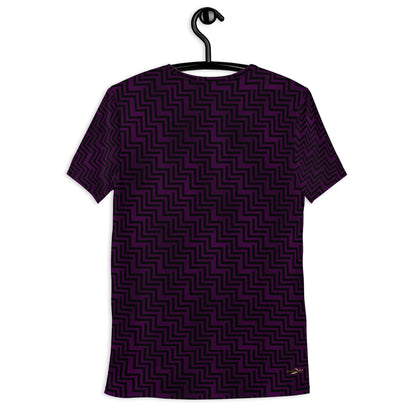 Men's Athletic T-shirt Purple & Black Zig Zag Print