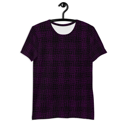 Men's Athletic T-shirt Black & Purple Houndstooth-Gingham Mix