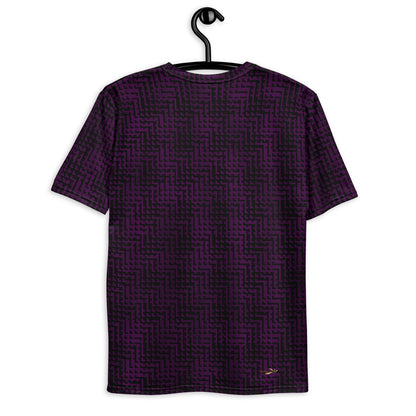 Men's T-Shirt Black & Purple Houndstooth-Gingham Mix