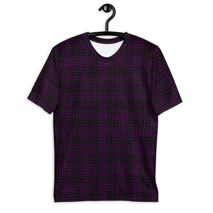 Men's T-Shirt Black & Purple Houndstooth-Gingham Mix