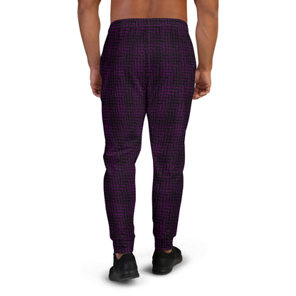 Men's Joggers Black & Purple Houndstooth-Gingham Mix