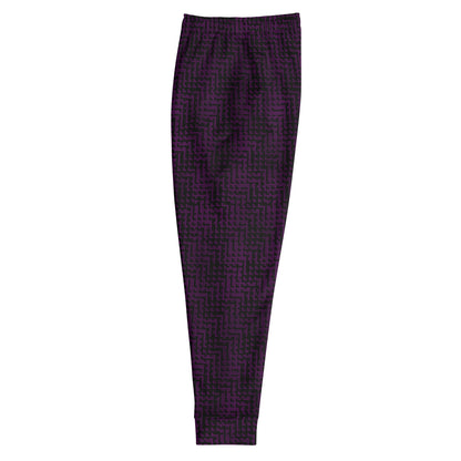 Men's Joggers Black & Purple Houndstooth-Gingham Mix