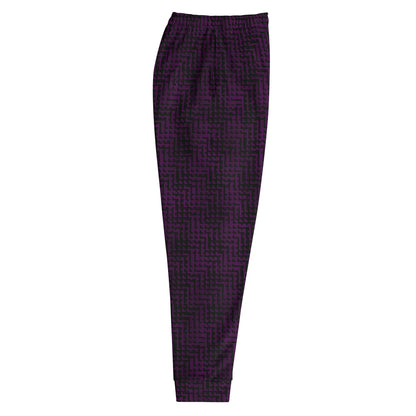 Men's Joggers Black & Purple Houndstooth-Gingham Mix