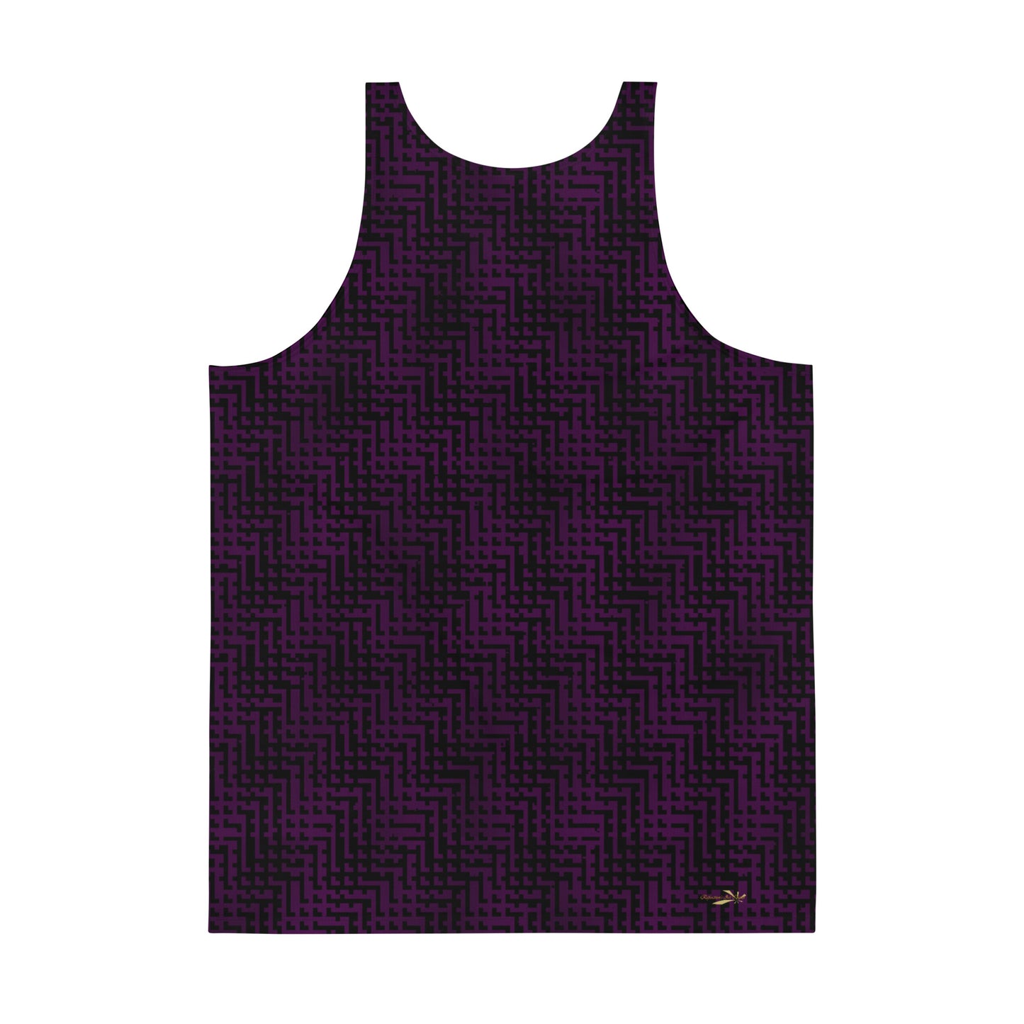 Unisex Tank Top Black & Purple Houndstooth-Gingham Mix